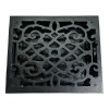 "Gadarenes" Black Antique Iron Wall and Floor Register with Cast Iron Louver 